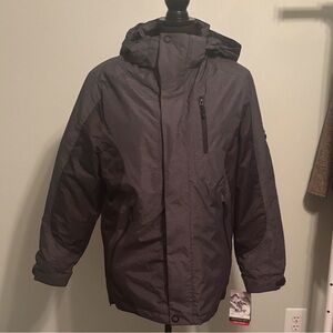 Swiss Alps Men's Charcoal Hooded Ski Jacket Med NWT